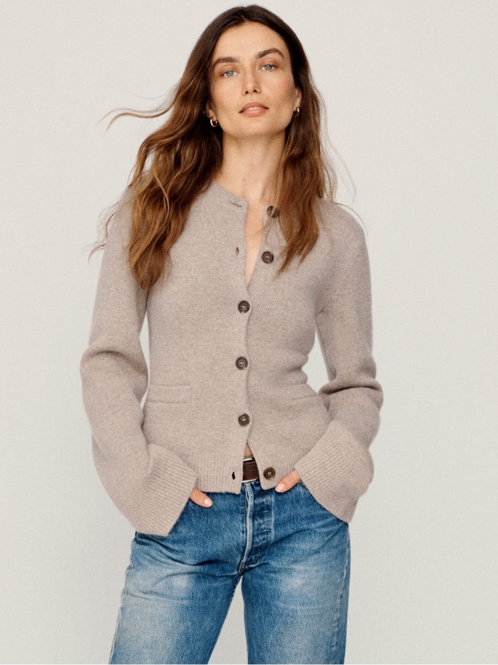 Jenni Kayne Cooper Cardigan in Taupe